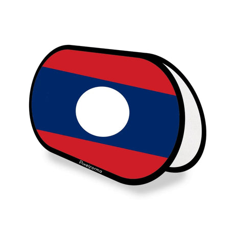 Support publicitaire ovale drapeau laos en polyester - pixelforma