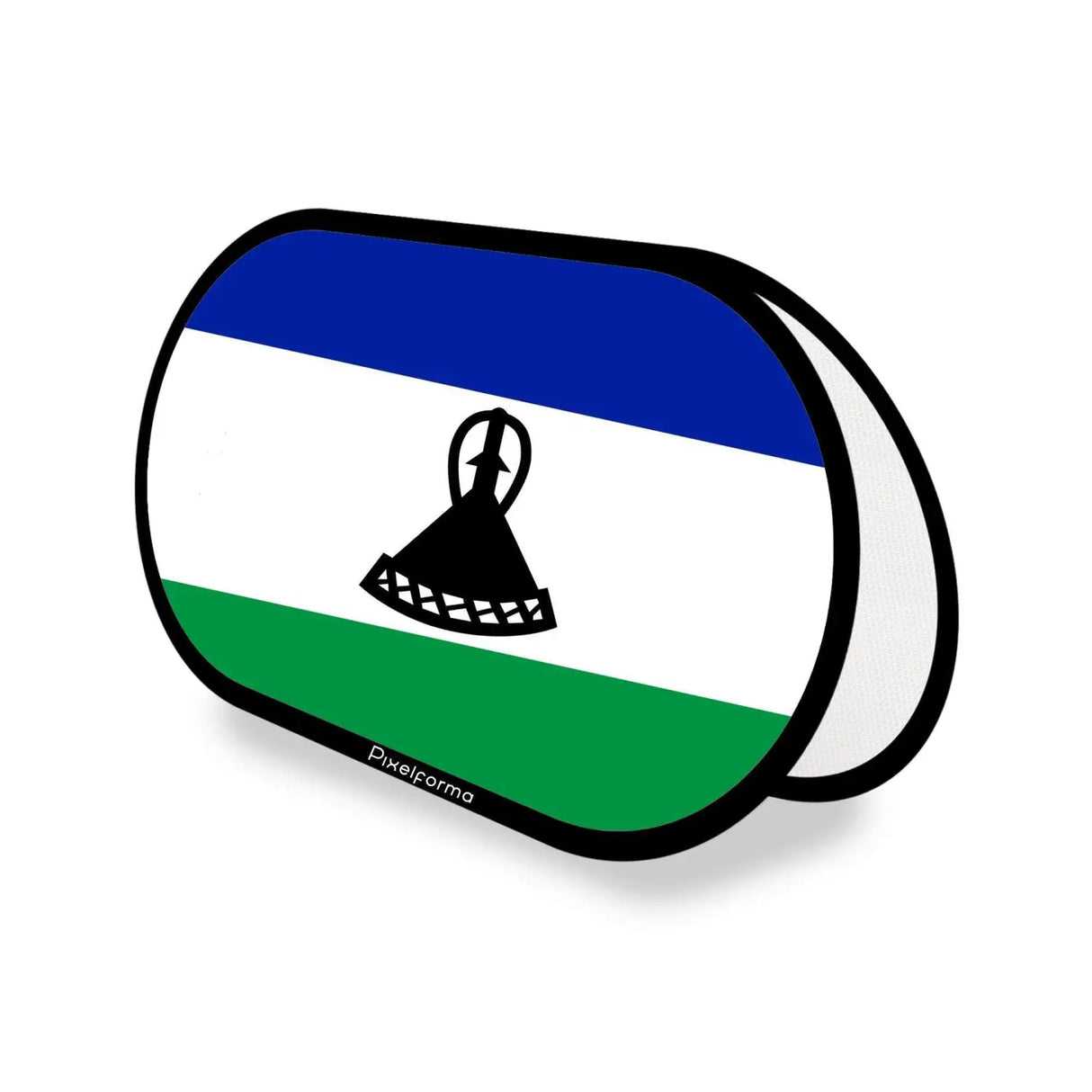 Support publicitaire ovale drapeau lesotho en polyester - pixelforma