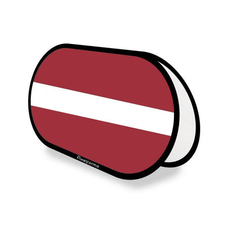 Support publicitaire ovale drapeau lettonie en polyester - pixelforma