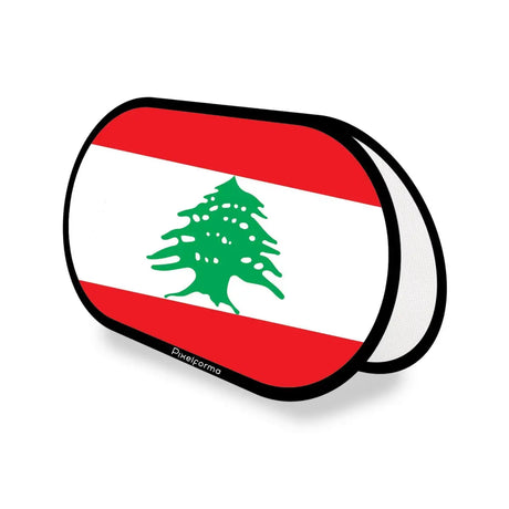Support publicitaire ovale drapeau liban en polyester - pixelforma