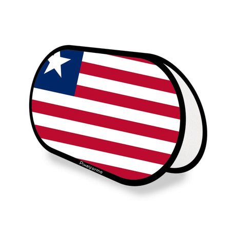 Support publicitaire ovale drapeau liberia en polyester - pixelforma