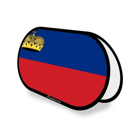 Support publicitaire ovale drapeau liechtenstein en polyester - pixelforma