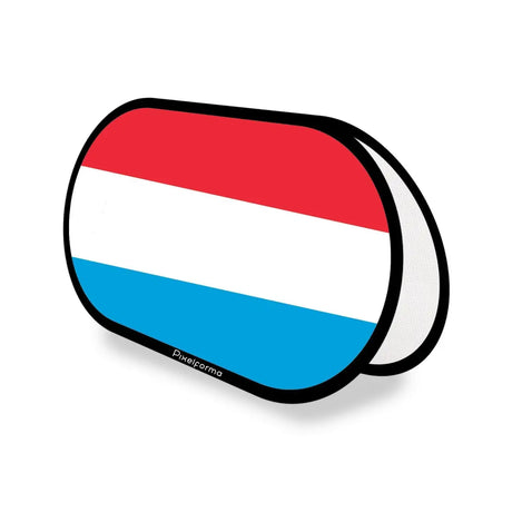 Support publicitaire ovale drapeau luxembourg en polyester - pixelforma