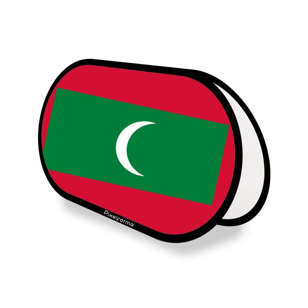Support publicitaire ovale drapeau maldives en polyester - pixelforma