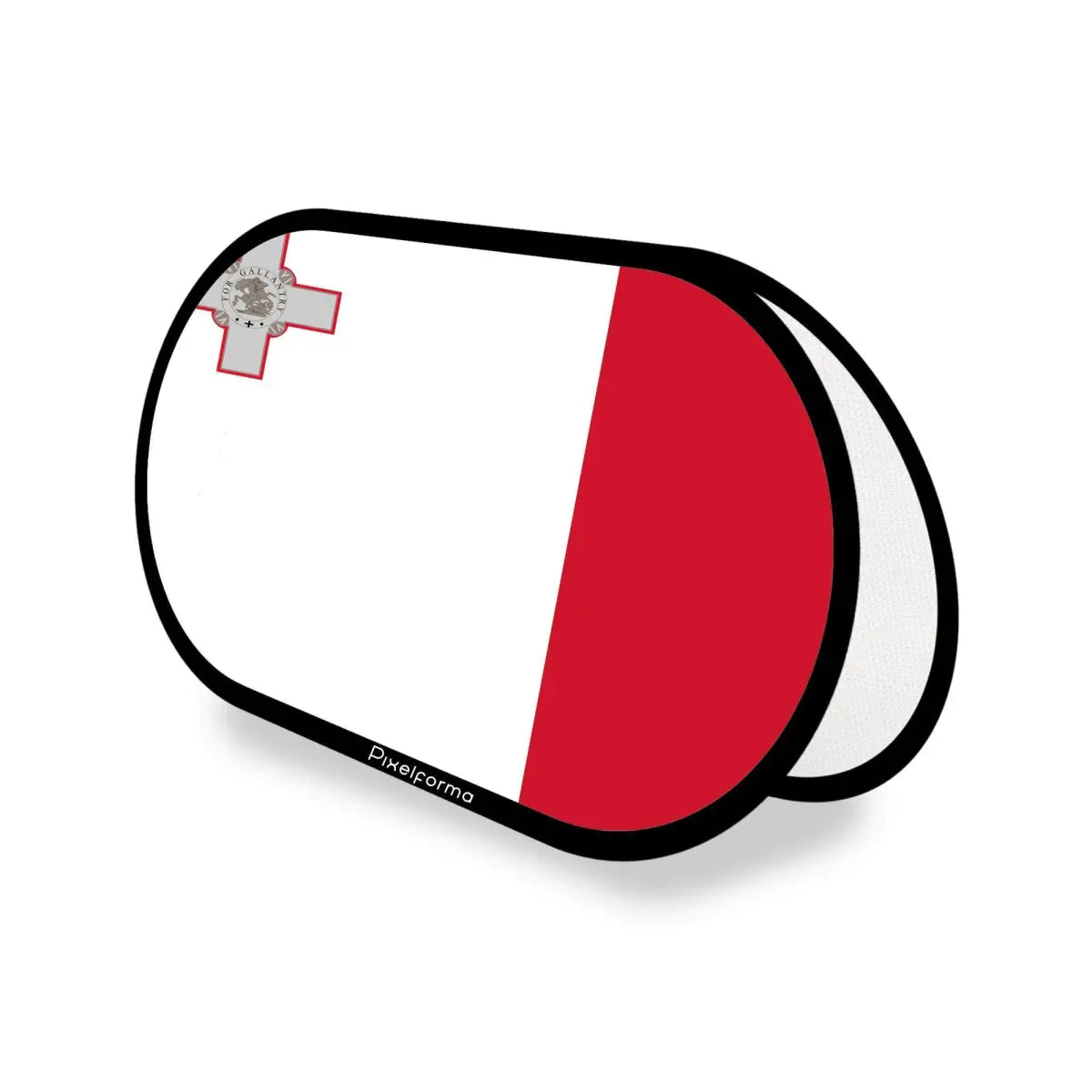 Support publicitaire ovale drapeau malte en polyester - pixelforma