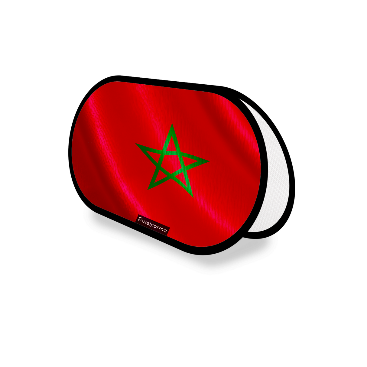 Support publicitaire ovale drapeau maroc en polyester - pixelforma