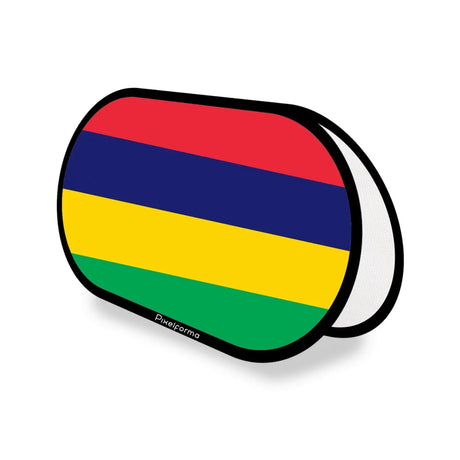 Support publicitaire ovale drapeau maurice en polyester - pixelforma