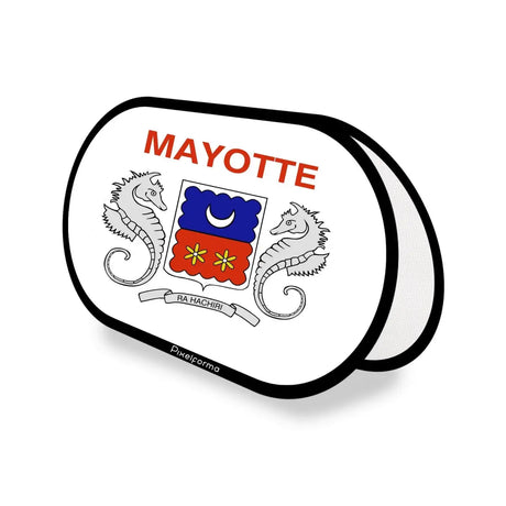 Support publicitaire ovale drapeau mayotte en polyester - pixelforma