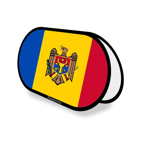 Support publicitaire ovale drapeau moldavie en polyester - pixelforma