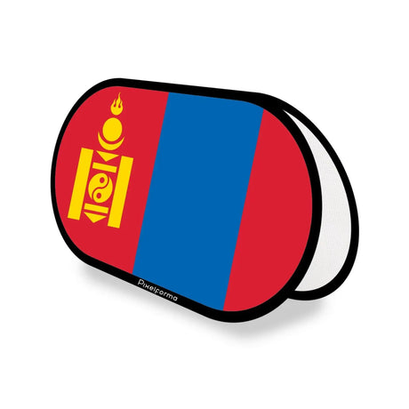 Support publicitaire ovale drapeau mongolie en polyester - pixelforma