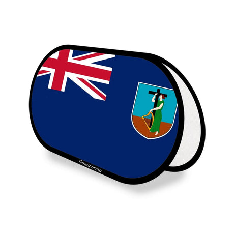 Support publicitaire ovale drapeau montserrat en polyester - pixelforma