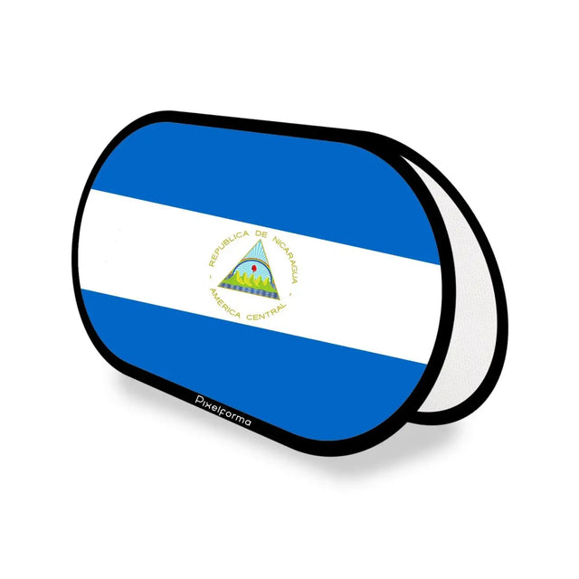 Support publicitaire ovale drapeau nicaragua en polyester - pixelforma