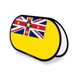 Support publicitaire ovale drapeau niue en polyester - pixelforma