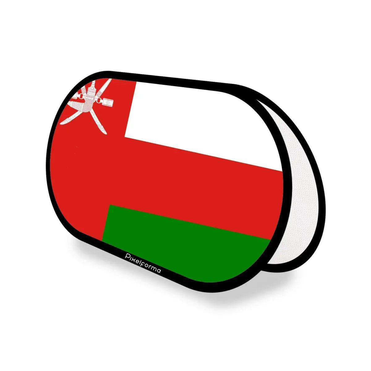 Support publicitaire ovale drapeau oman en polyester - pixelforma