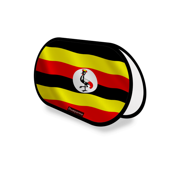 Support publicitaire ovale drapeau ouganda en polyester - pixelforma
