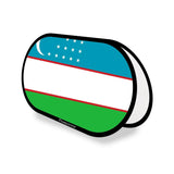 Support publicitaire ovale drapeau ouzbékistan en polyester - pixelforma