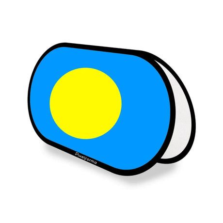 Support publicitaire ovale drapeau palaos en polyester - pixelforma