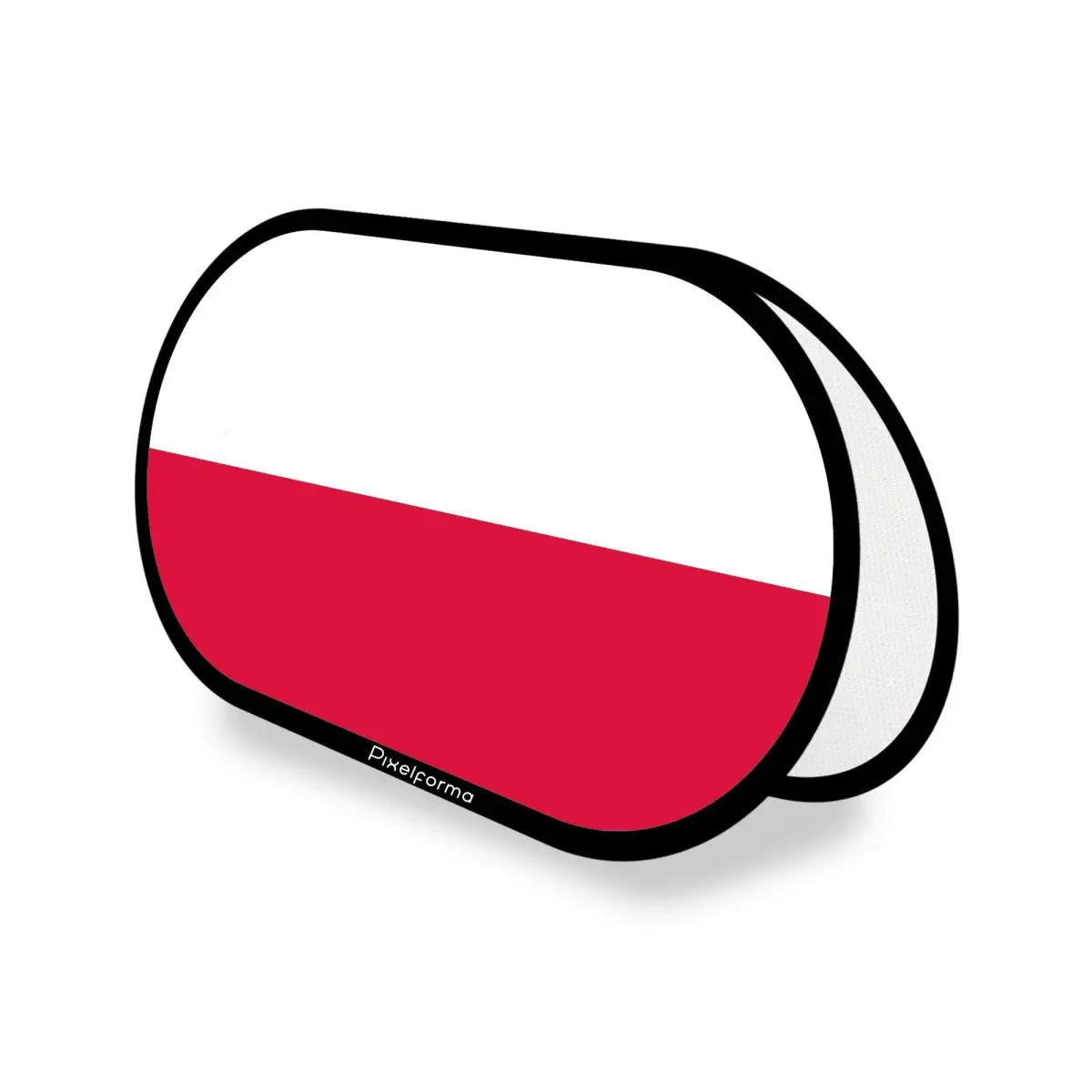 Support publicitaire ovale drapeau pologne en polyester - pixelforma