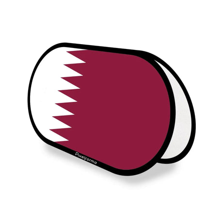 Support publicitaire ovale drapeau qatar en polyester - pixelforma