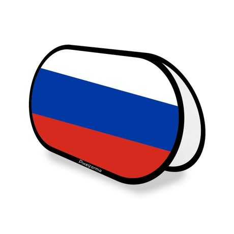 Support publicitaire ovale drapeau russie en polyester - pixelforma