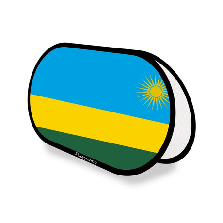 Support publicitaire ovale drapeau rwanda en polyester - pixelforma