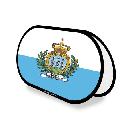 Support publicitaire ovale drapeau saint-marin en polyester - pixelforma