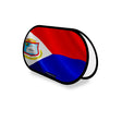Support publicitaire ovale drapeau saint-martin léger facile