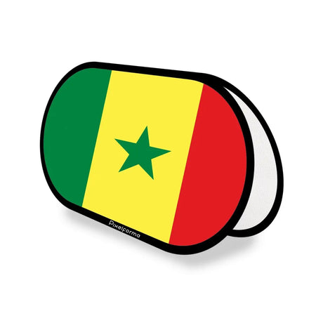 Support publicitaire ovale drapeau sénégal en polyester - pixelforma