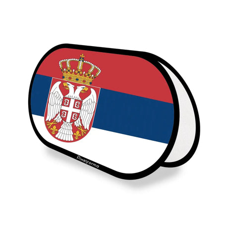 Support publicitaire ovale drapeau serbie en polyester - pixelforma
