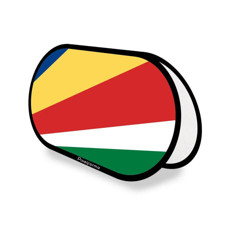 Support publicitaire ovale drapeau seychelles en polyester - pixelforma