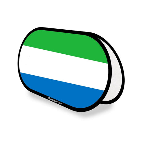 Support publicitaire ovale drapeau sierra leone en polyester - pixelforma