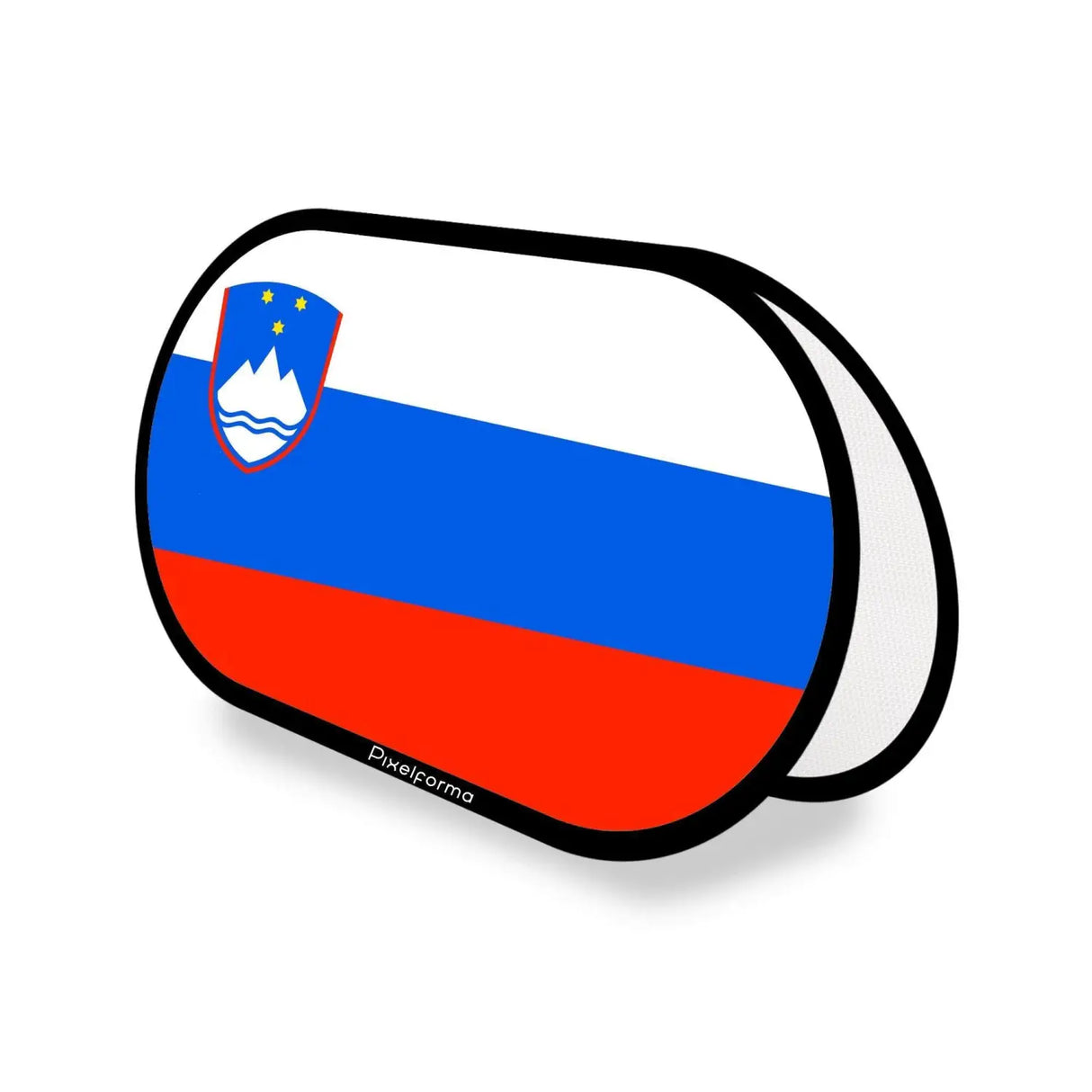 Support publicitaire ovale drapeau slovénie en polyester - pixelforma