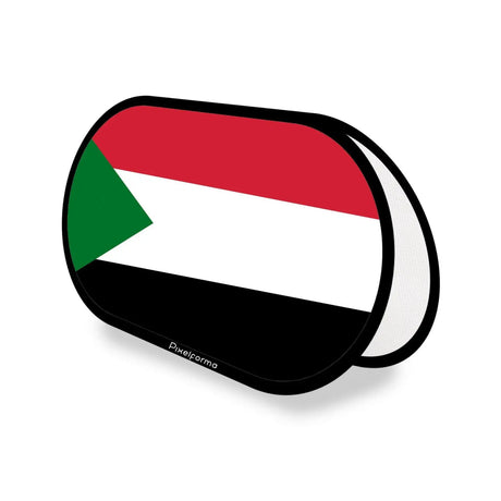 Support publicitaire ovale drapeau soudan en polyester - pixelforma