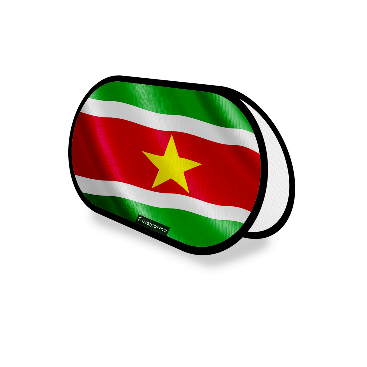 Support publicitaire ovale drapeau suriname en polyester - pixelforma