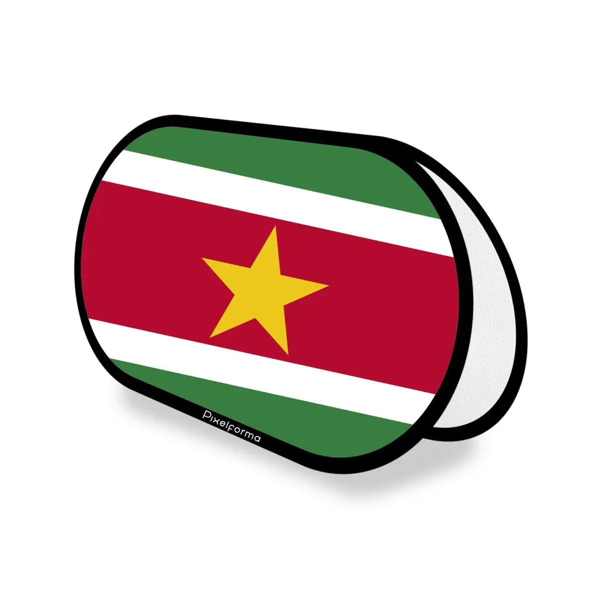 Support publicitaire ovale drapeau suriname en polyester - pixelforma