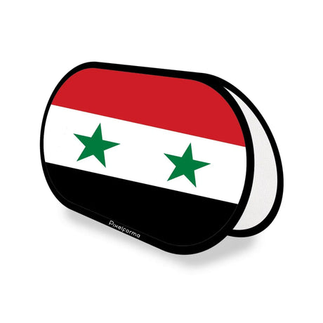 Support publicitaire ovale drapeau syrie en polyester - pixelforma