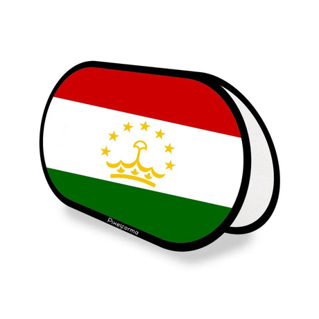 Support publicitaire ovale drapeau tadjikistan en polyester - pixelforma