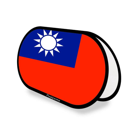 Support publicitaire ovale drapeau taïwan en polyester - pixelforma