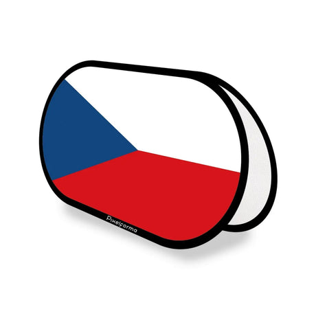 Support publicitaire ovale drapeau tchéquie en polyester - pixelforma