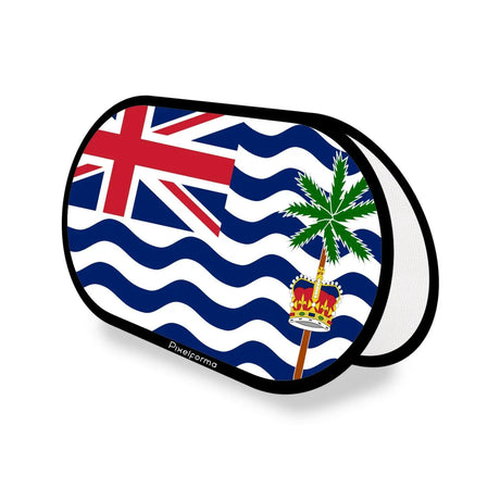 Support publicitaire ovale drapeau territoire britannique de l’océan indien en polyester - pixelforma