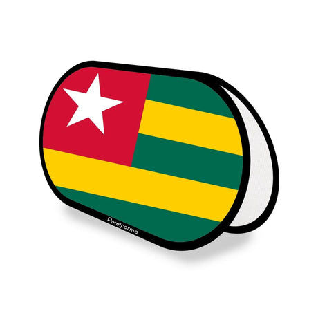 Support publicitaire ovale drapeau togo en polyester - pixelforma