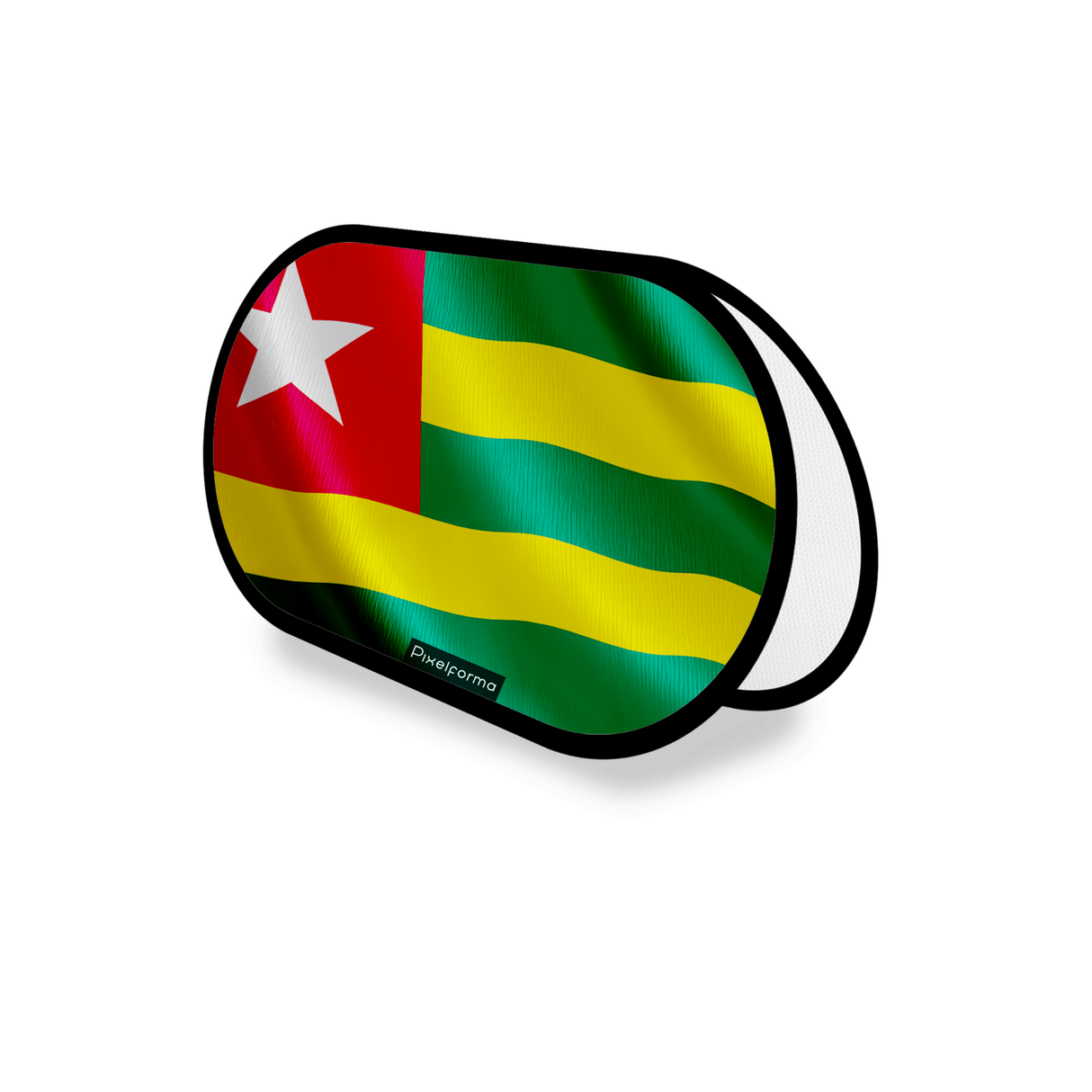 Support publicitaire ovale drapeau togo en polyester - pixelforma