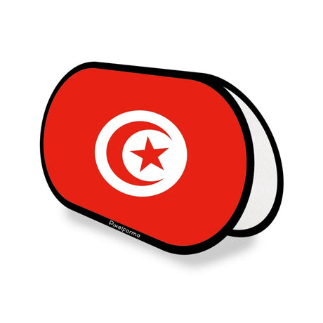 Support publicitaire ovale drapeau tunisie en polyester - pixelforma