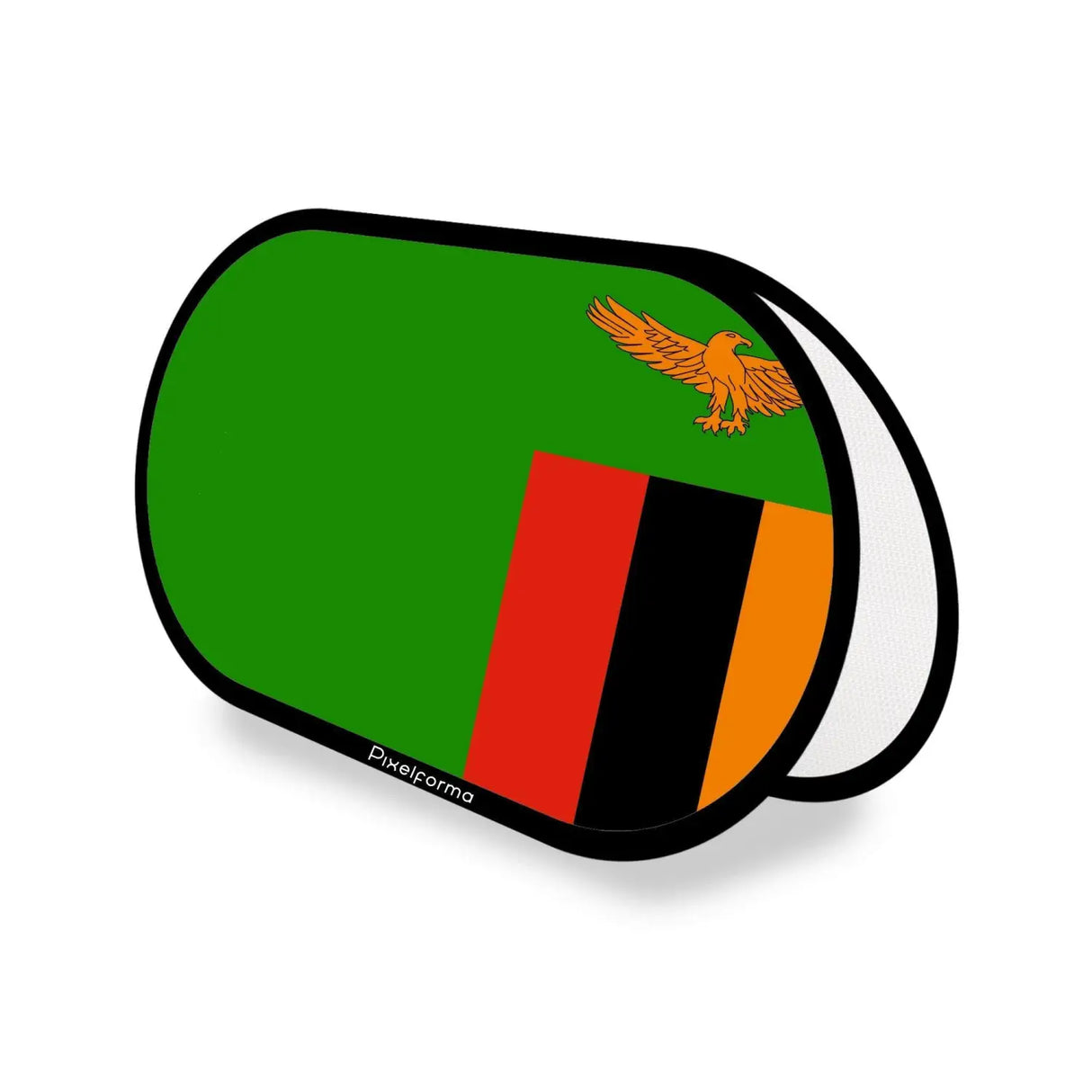 Support publicitaire ovale drapeau zambie en polyester - pixelforma