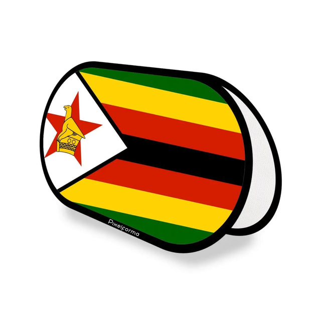 Support publicitaire Ovale Drapeau Zimbabwe en Polyester - Pixelforma 