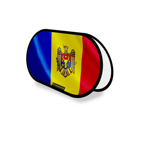 Support publicitaire ovale moldavie léger facile à installer