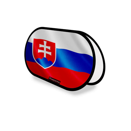Support publicitaire ovale slovaquie léger facile à installer