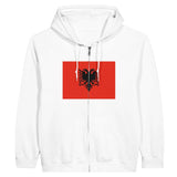 Sweat à capuche albanie coton mélangé broderie drapeau