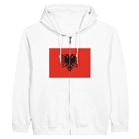 Sweat à capuche albanie coton mélangé broderie drapeau