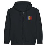 Sweat à capuche andorre brodé coton mélangé fermeture éclair